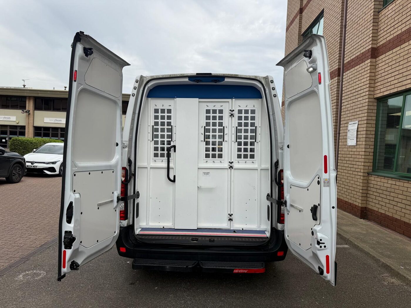 PSS secure ambulance — secure rear compartment with doors open